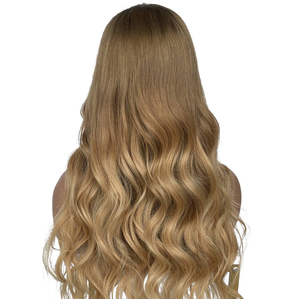 Honey Blonde Ombre Wavy 5x5 HD Lace 100% Human Hair Closure Wig - Private Label