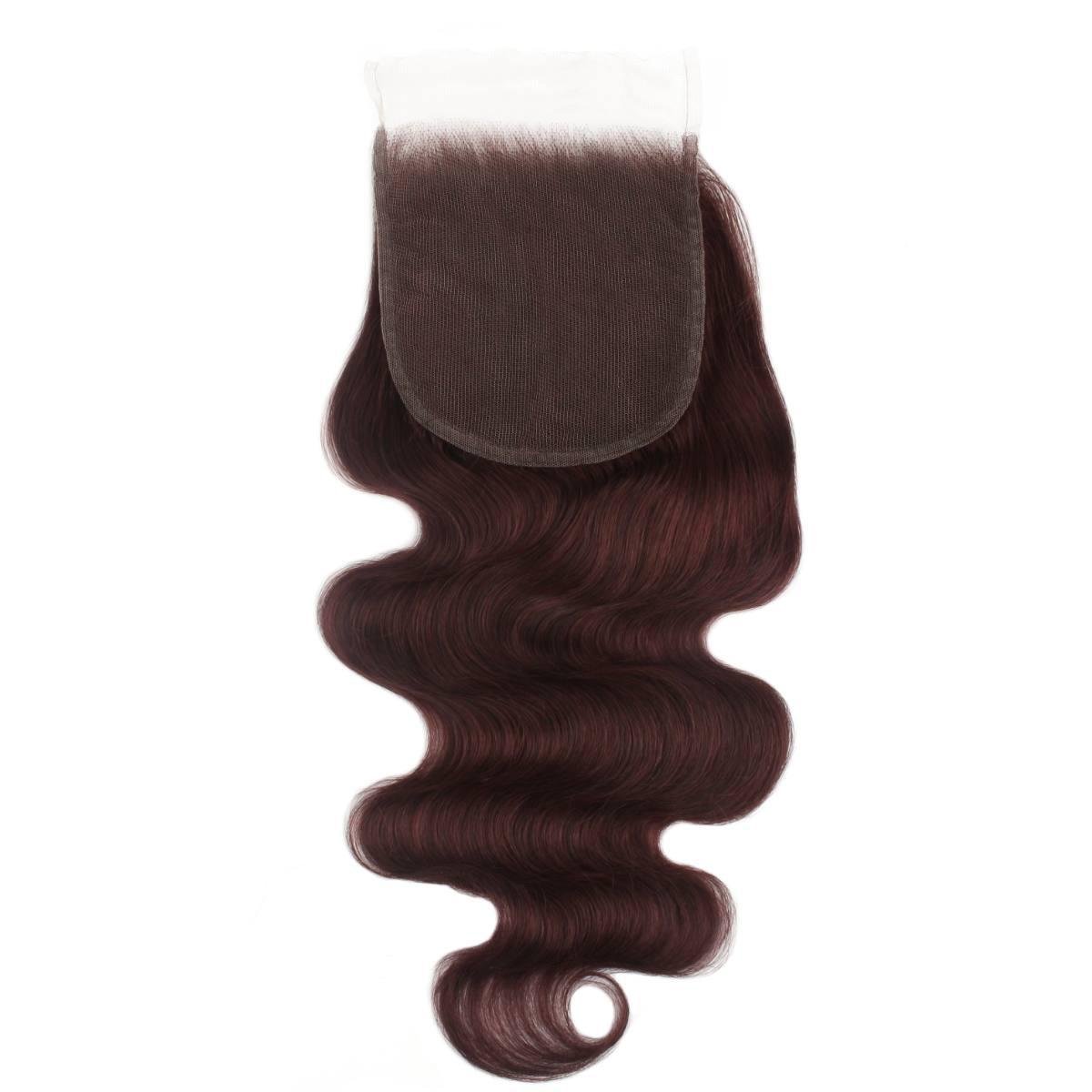 Burgundy Body Wave 5x5 HD Lace Human Hair Closure - Private Label