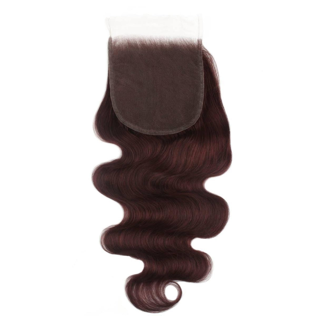 Burgundy Body Wave 5x5 HD Lace Human Hair Closure - Private Label