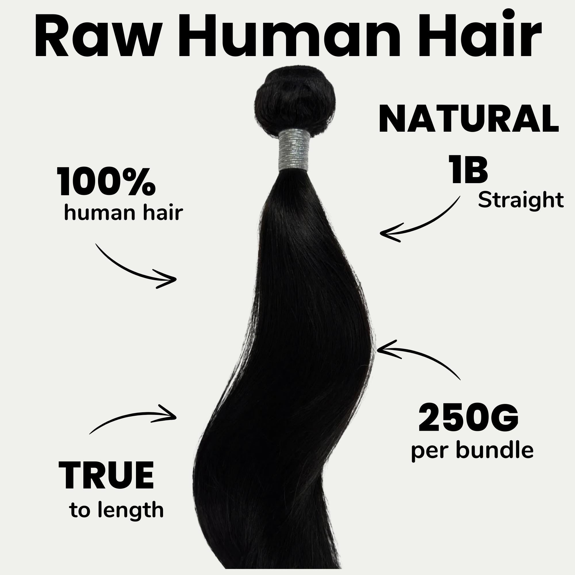 60" Raw Straight 100% Human Hair Bundle - Private Label