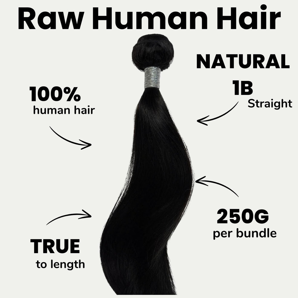 60" Raw Straight 100% Human Hair Bundle - Private Label