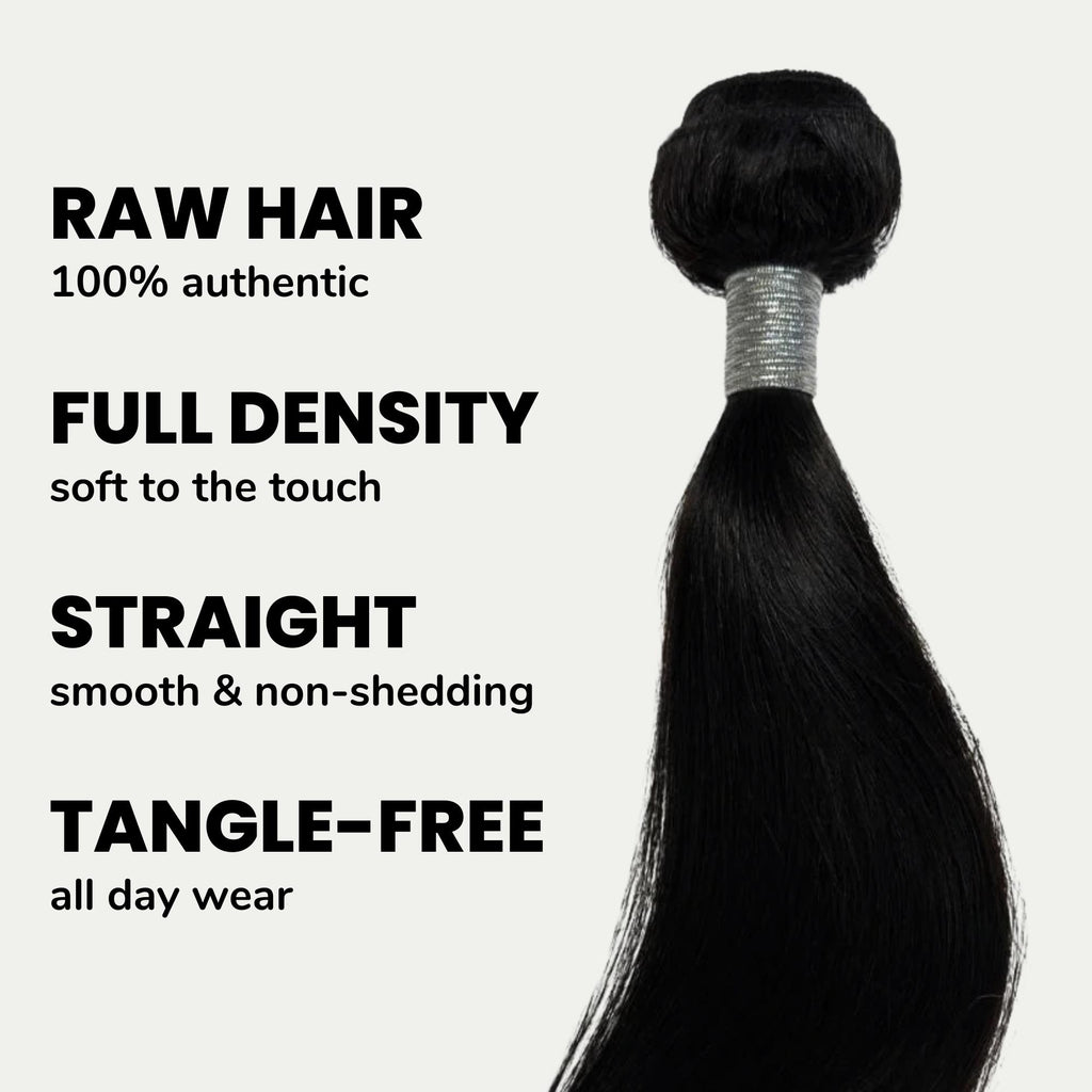 60" Raw Straight 100% Human Hair Bundle - Private Label