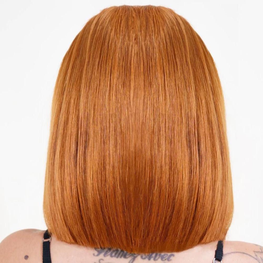 Cinnamon 13x4 Transparent Lace Front 100% Human Hair Bob Wig - Private Label