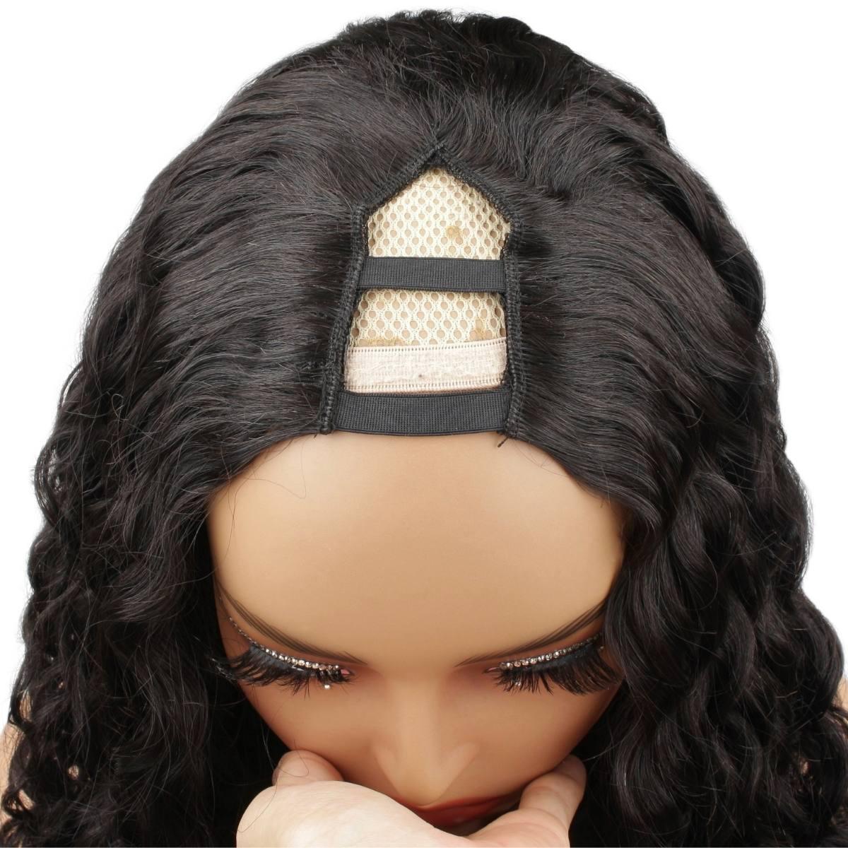 Messy Curl V Part 100% Human Hair Wig - Private Label