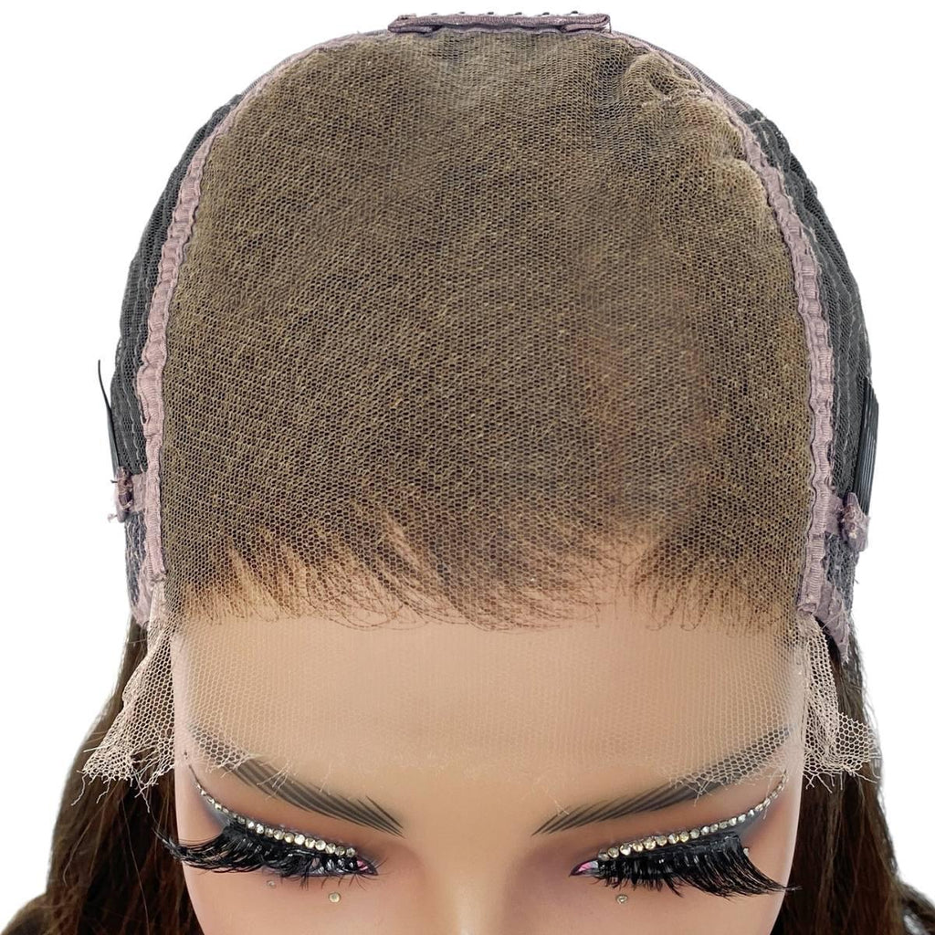 Brown Balayage Wavy 5x5 HD Lace Closure 100% Human Hair Bob Wig - Private Label