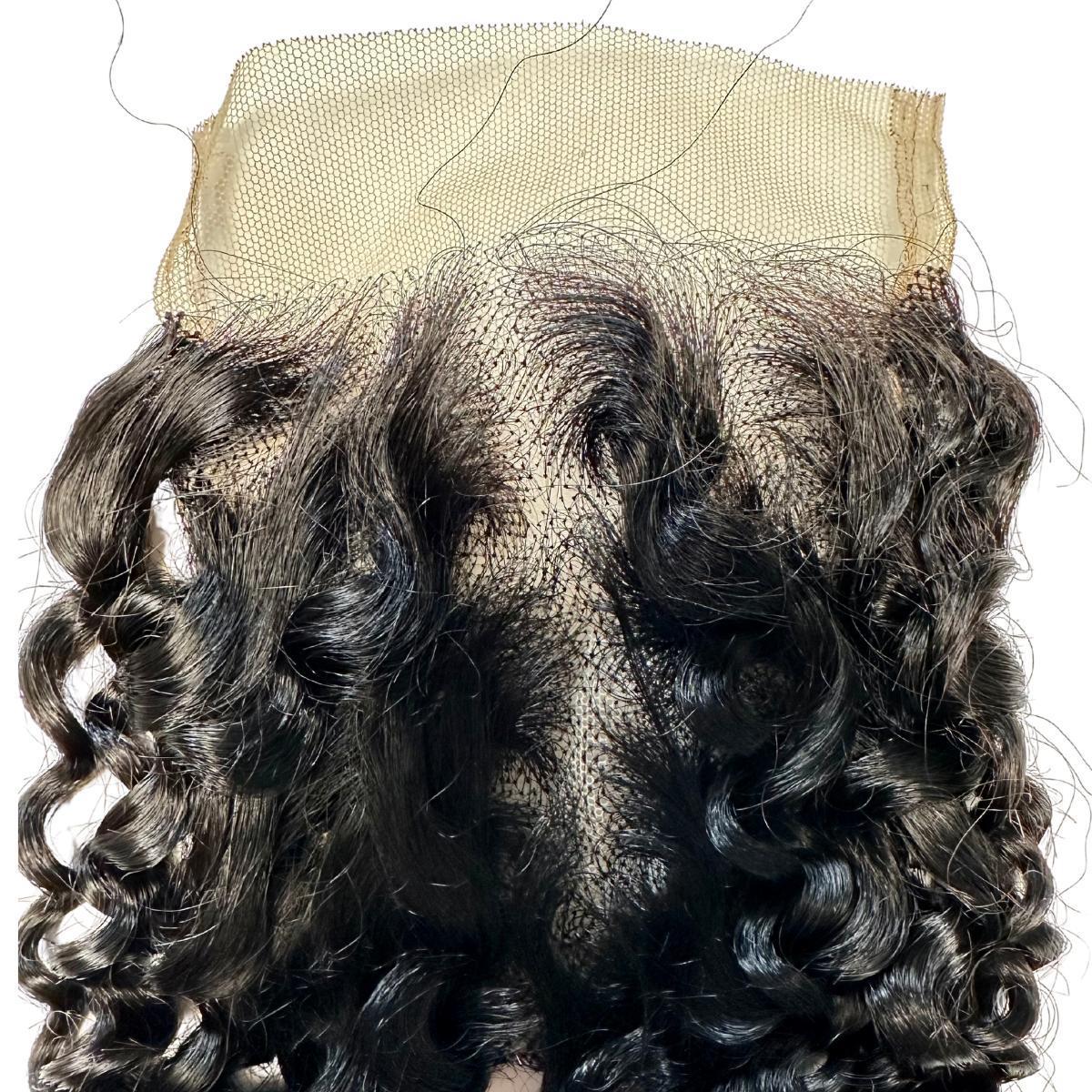 warehouse sale curly closure front view