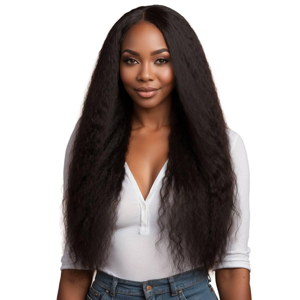 Kinky Straight Clip - In 100% Human Hair Extensions - Private Label