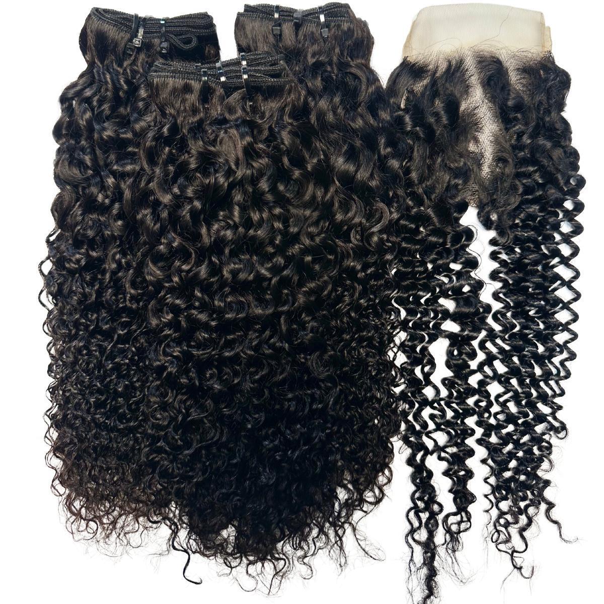 warehouse sale curly bundle deal with closure