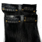 Jet Black Seamless Clip - In 100% Human Hair Extensions - Private Label