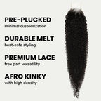 Afro Kinky 2x6 HD Lace 100% Human Hair Closure - Private Label