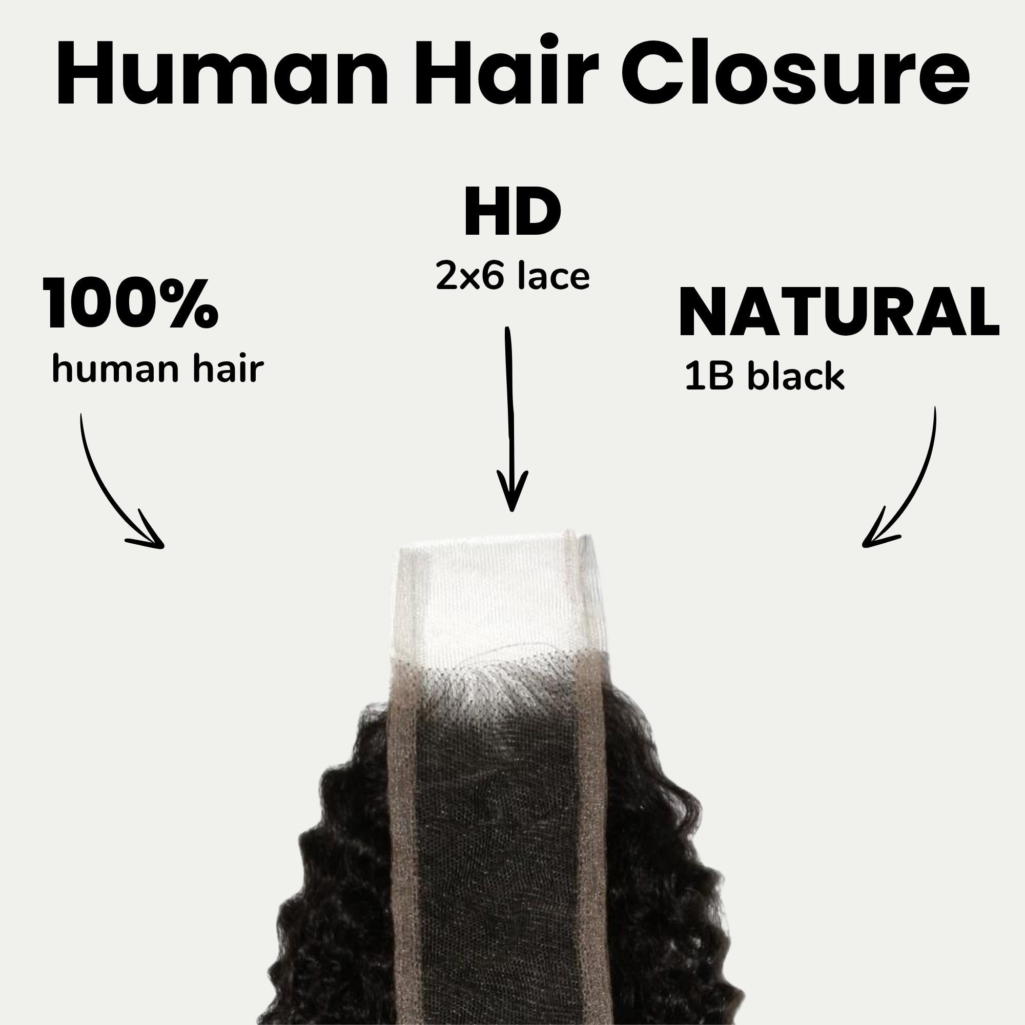 Afro Kinky 2x6 HD Lace 100% Human Hair Closure - Private Label