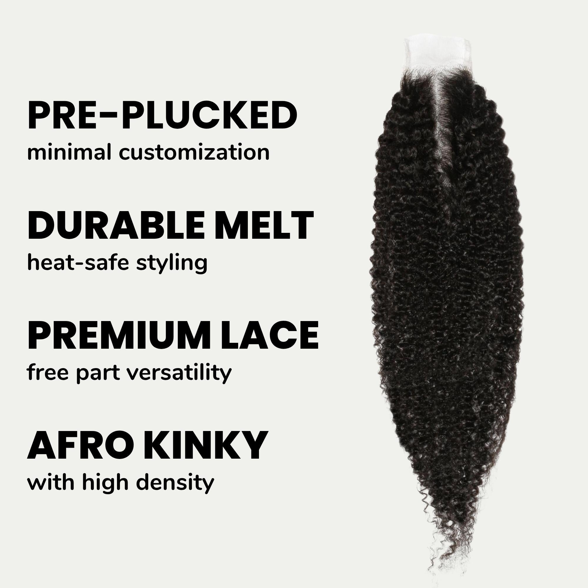 Afro Kinky 2x6 Transparent Lace Human Hair Closure - Private Label
