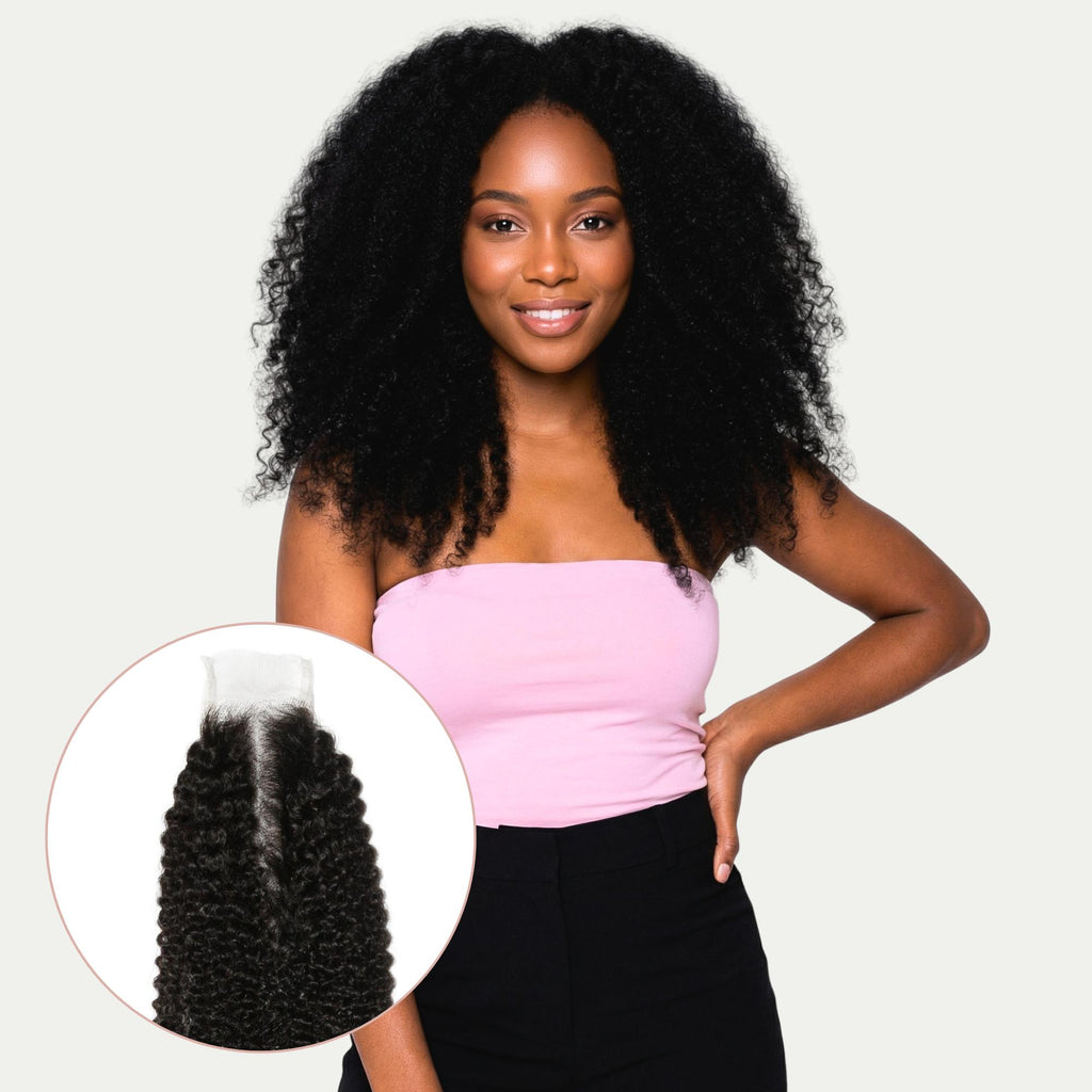 Afro Kinky 2x6 Transparent Lace Human Hair Closure - Private Label