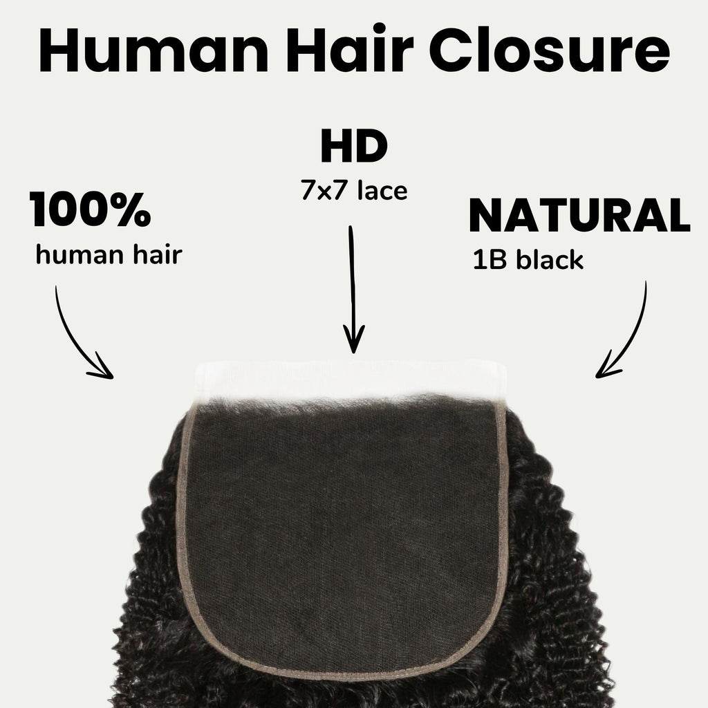 Afro Kinky 7x7 HD Lace Human Hair Closure - Private Label