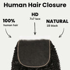 Afro Kinky 7x7 HD Lace Human Hair Closure - Private Label