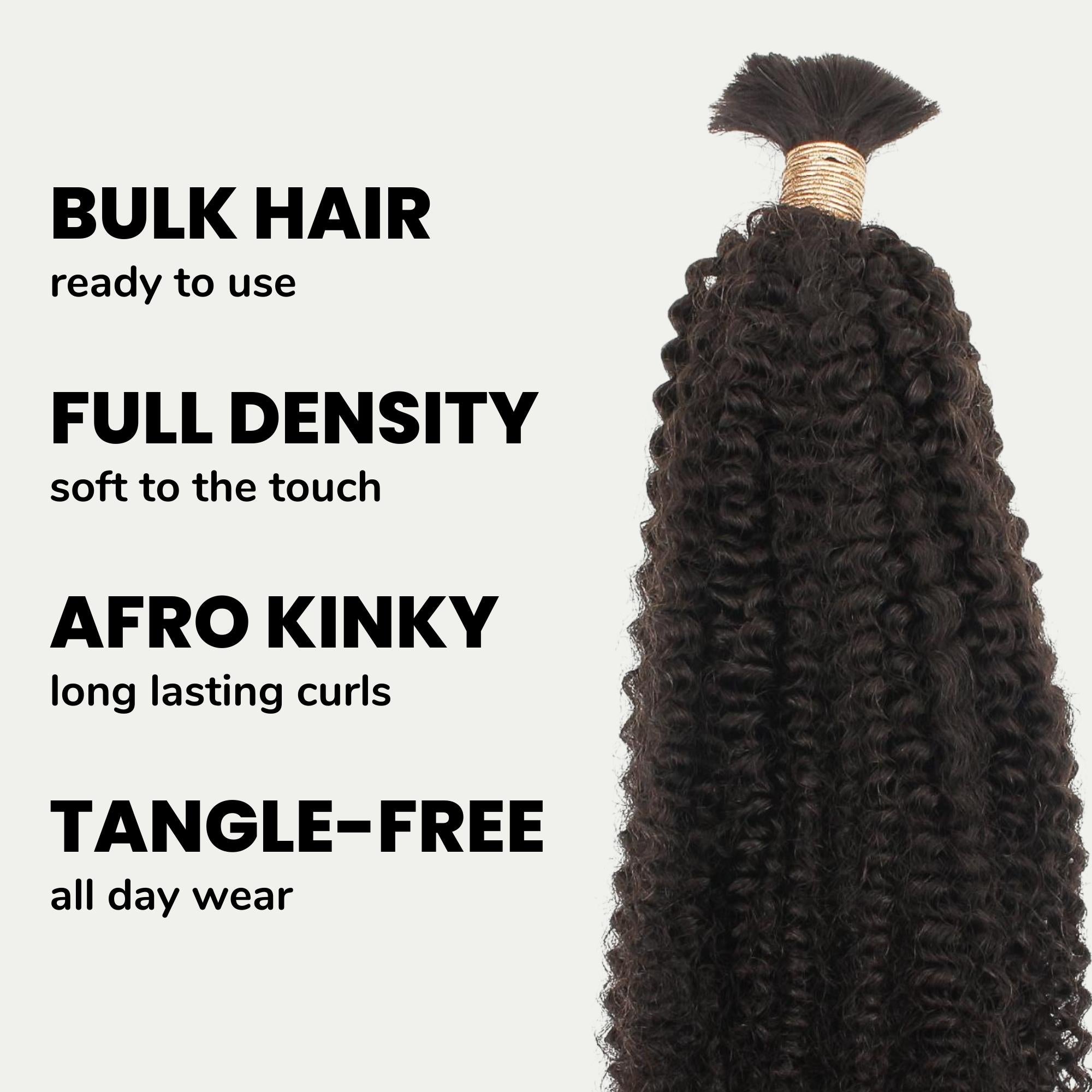 Afro Kinky Bulk 100% Human Braiding Hair - Private Label
