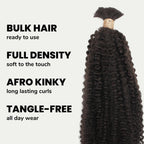 Afro Kinky Bulk 100% Human Braiding Hair - Private Label