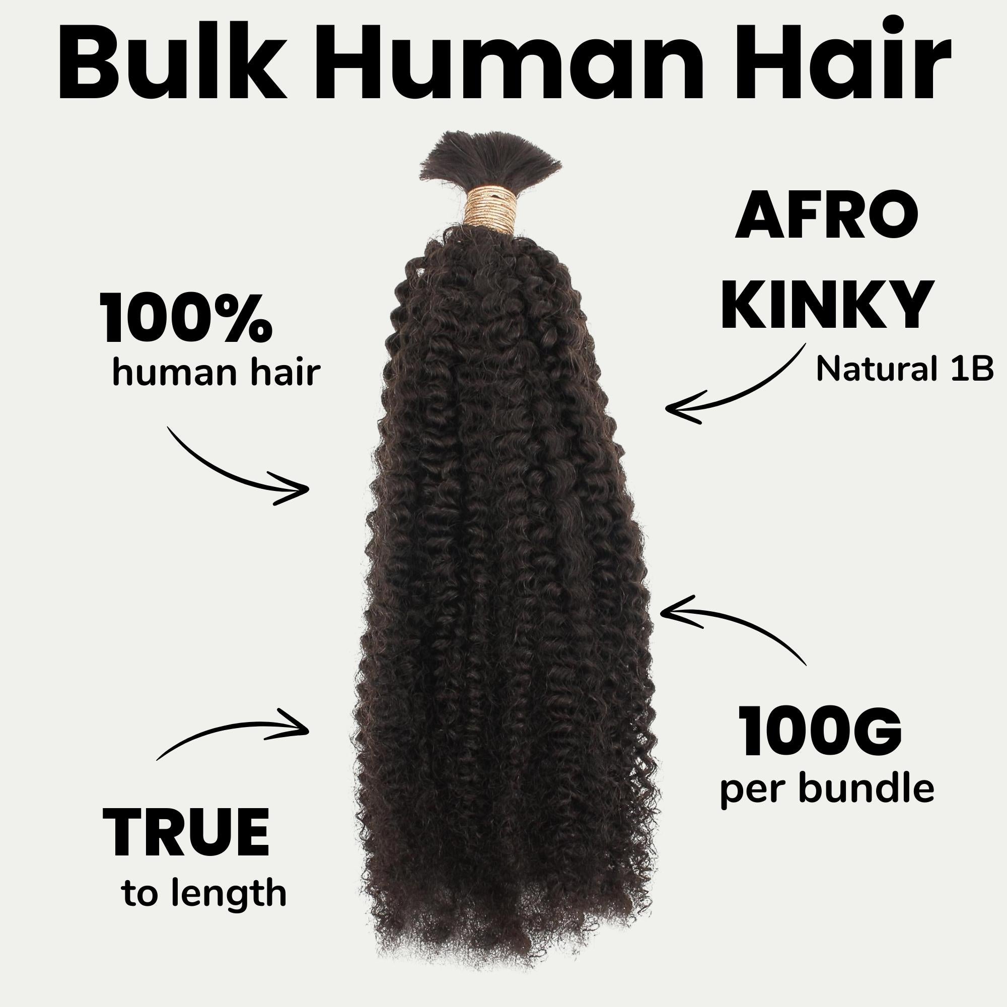 Afro Kinky Bulk 100% Human Braiding Hair - Private Label