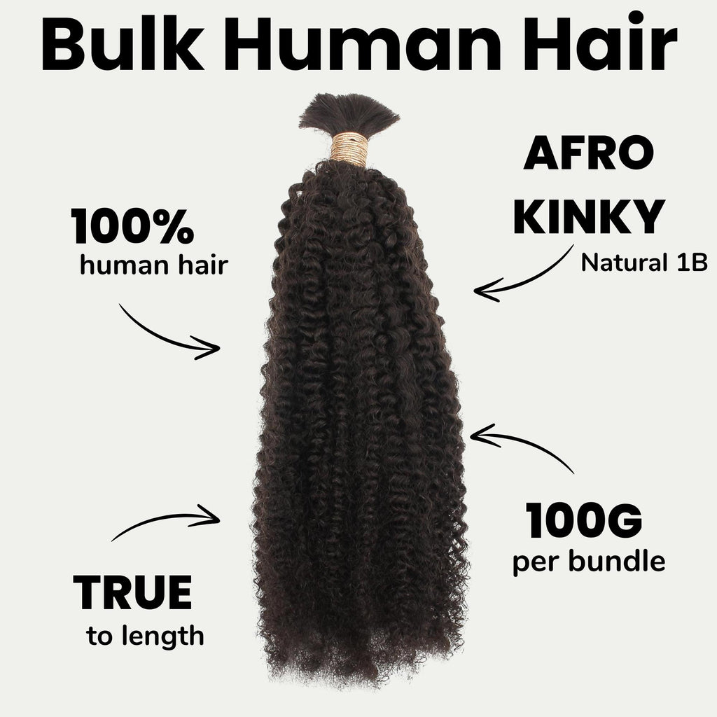Afro Kinky Bulk 100% Human Braiding Hair - Private Label