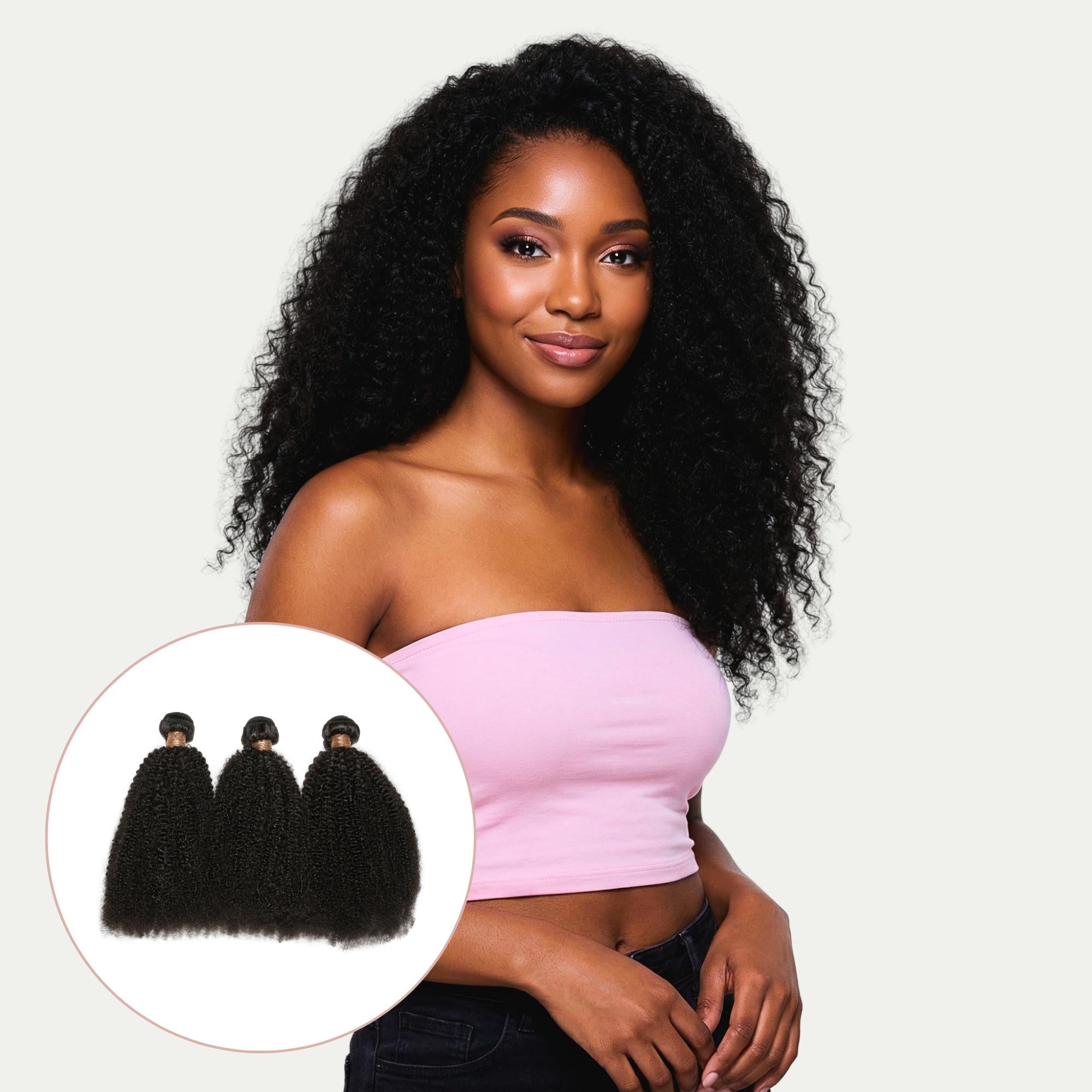 Afro Kinky Curly 100% Human Hair Bundle Deals - Private Label
