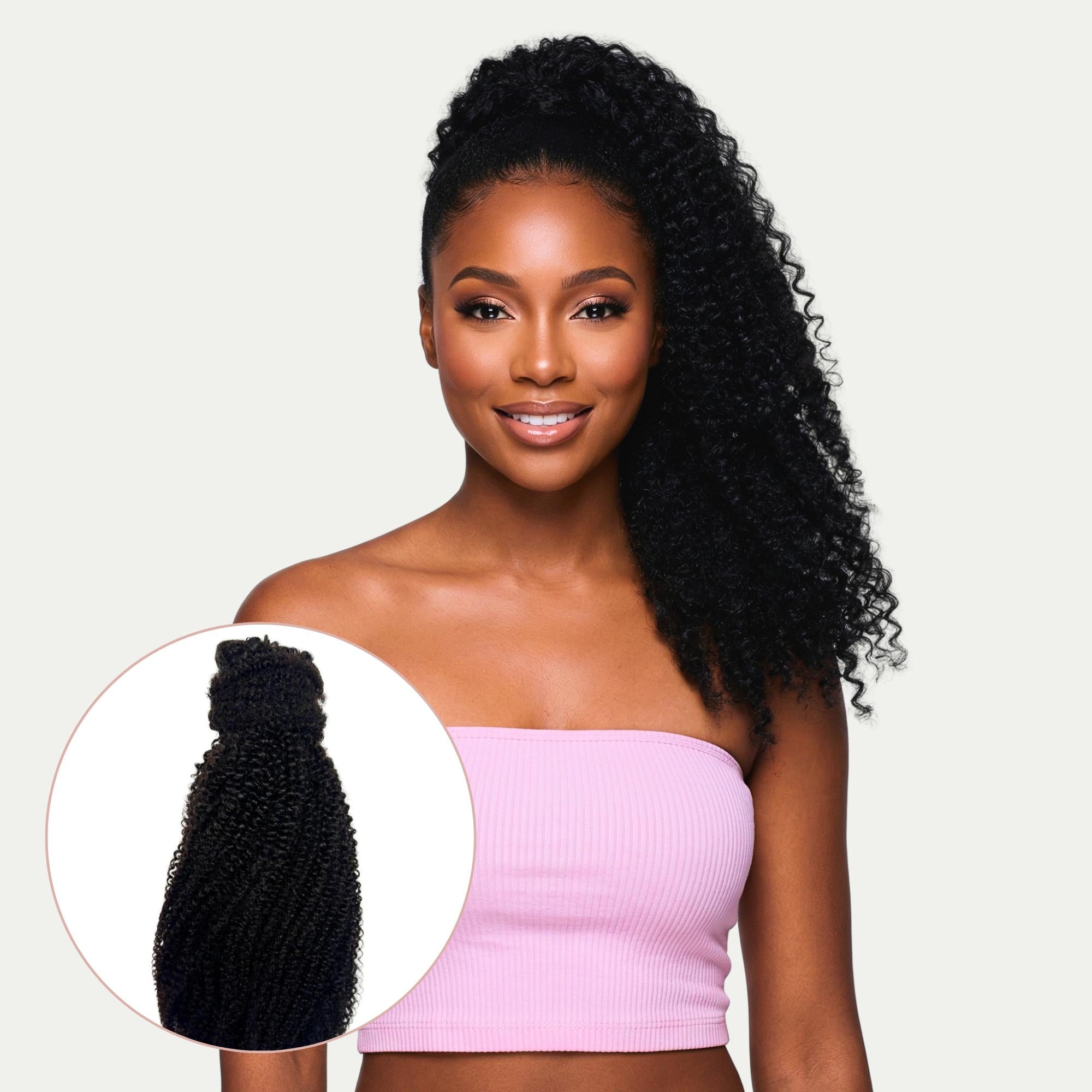 Afro Kinky Curly 100% Human Hair Ponytail Extension - Private Label