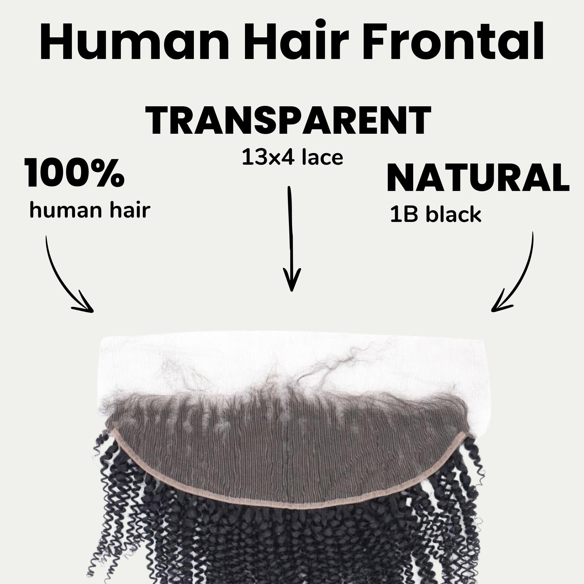 Afro Kinky Curly 13x4 Transparent Lace Human Hair Frontal - Private Label