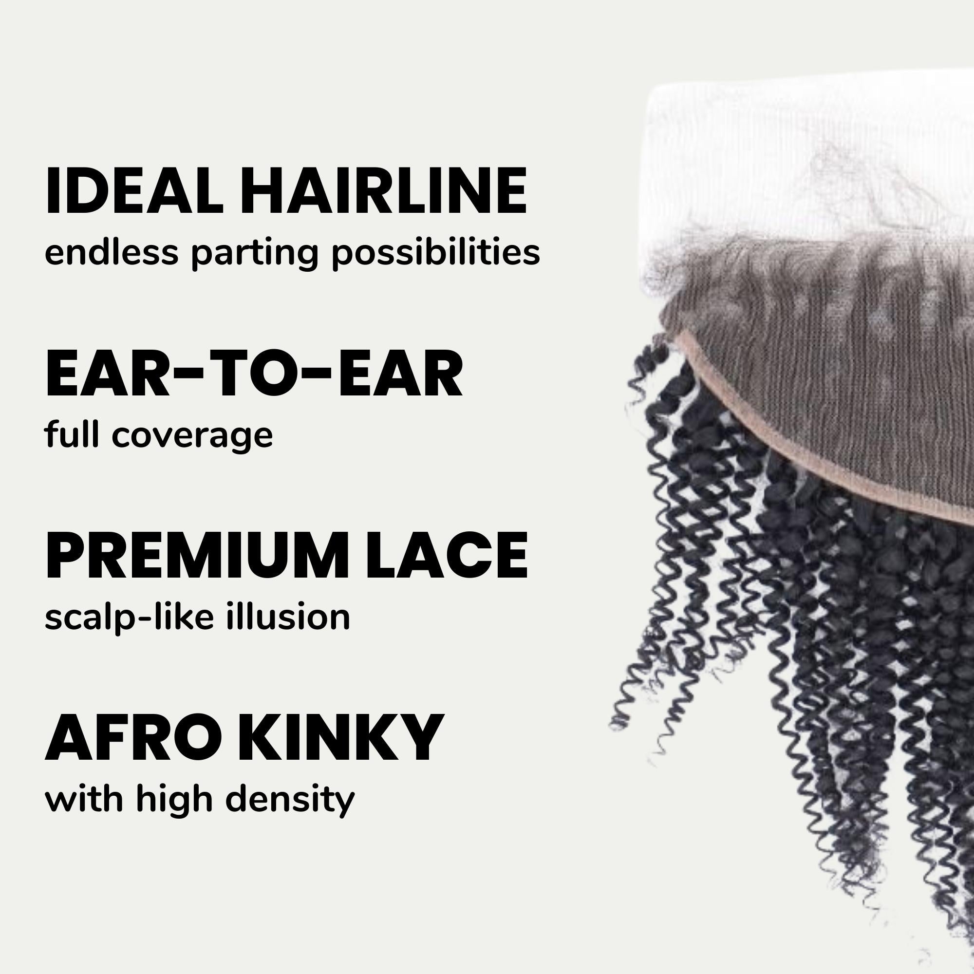Afro Kinky Curly 13x4 Transparent Lace Human Hair Frontal - Private Label