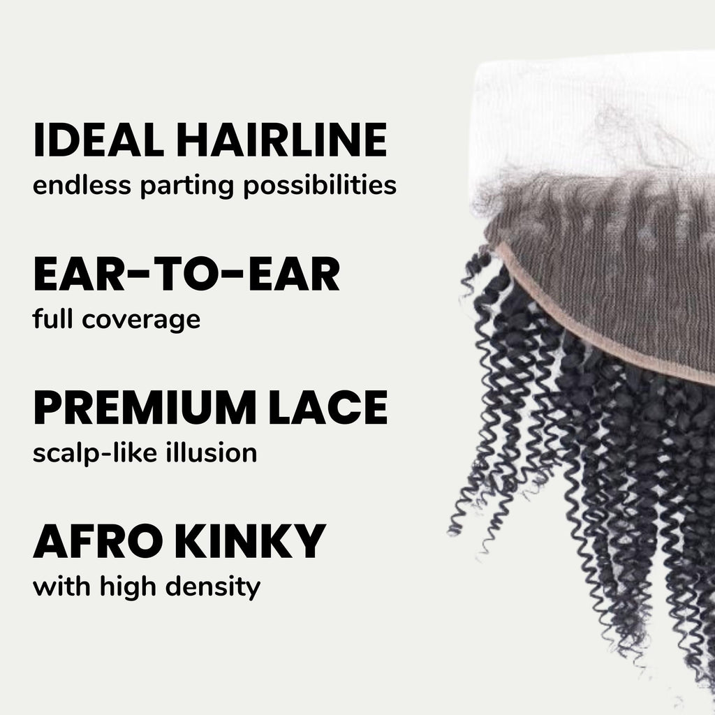 Afro Kinky Curly 13x4 Transparent Lace Human Hair Frontal - Private Label