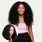 Afro Kinky Curly 2x6 HD Lace Closure 100% Human Hair Glueless Wig - Private Label