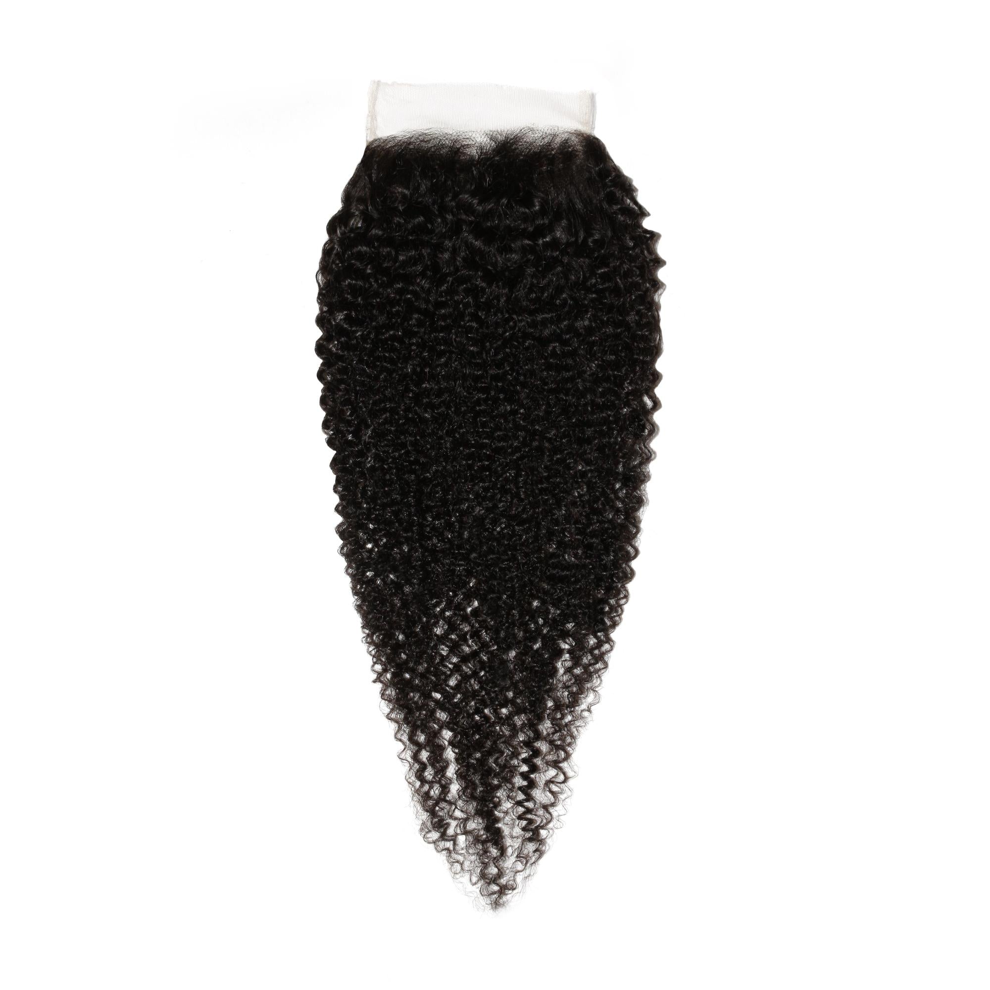Afro Kinky Curly 4x4 Transparent Lace Human Hair Closure - Private Label