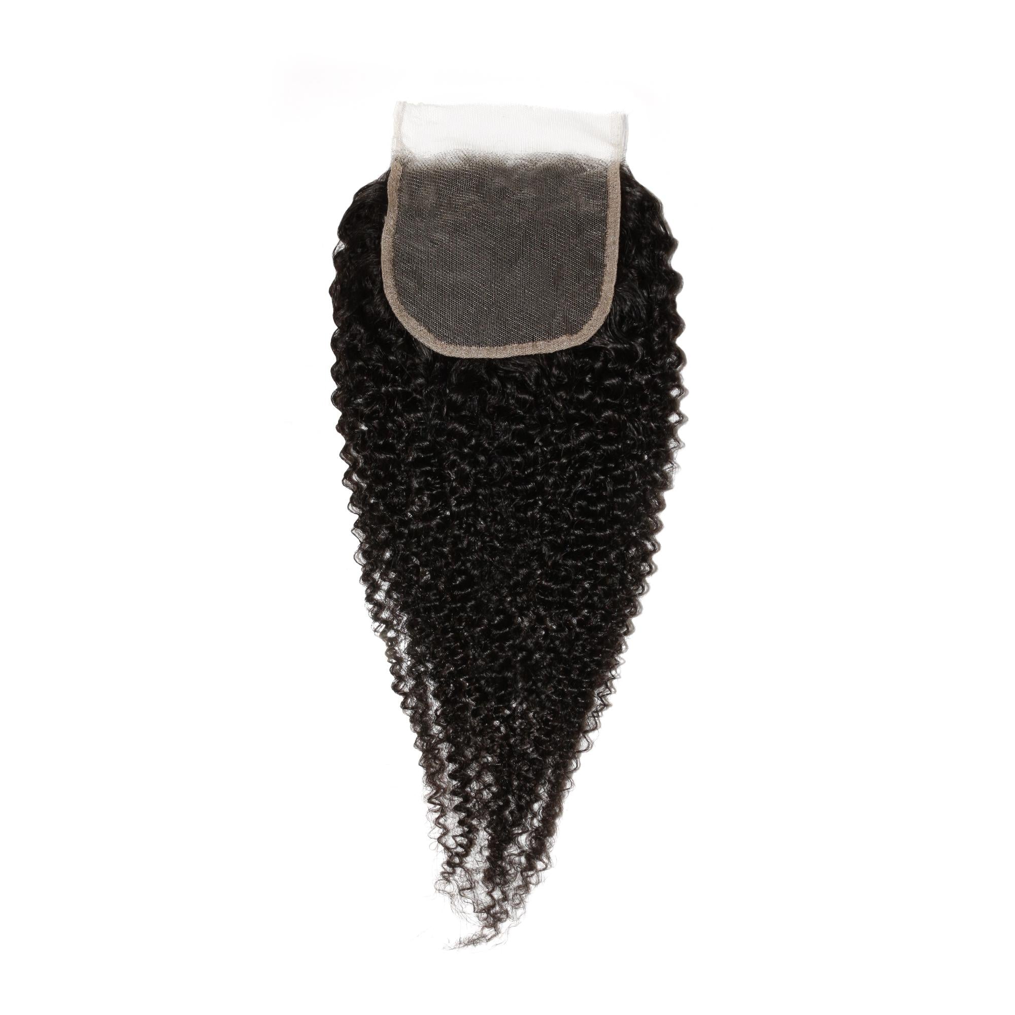 Afro Kinky Curly 4x4 Transparent Lace Human Hair Closure - Private Label