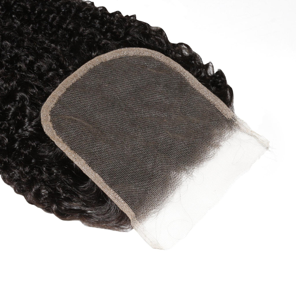 Afro Kinky Curly 4x4 Transparent Lace Human Hair Closure - Private Label