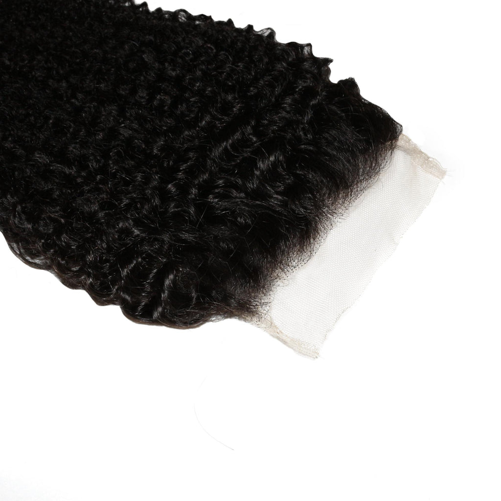 Afro Kinky Curly 4x4 Transparent Lace Human Hair Closure - Private Label