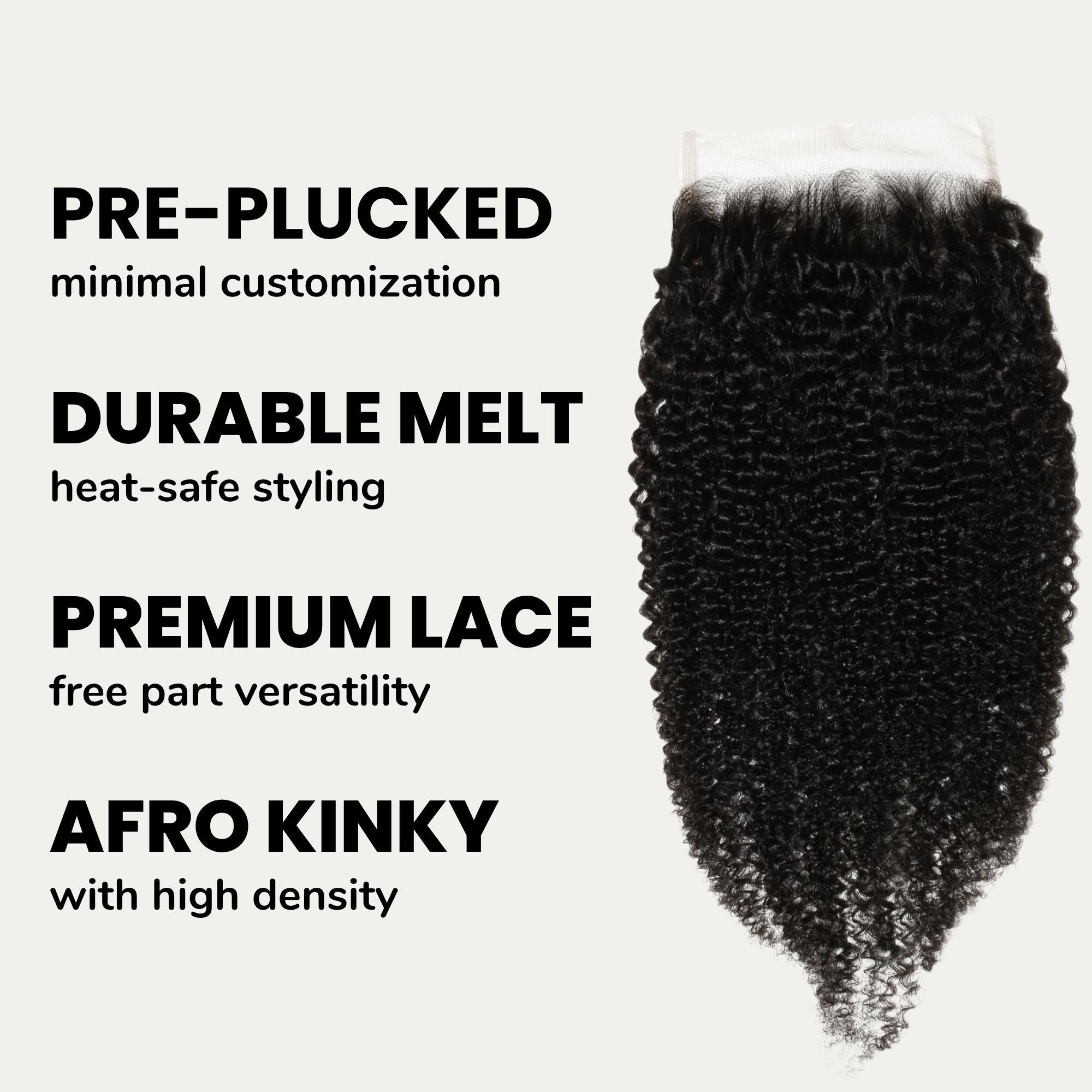 Afro Kinky Curly 5x5 HD Lace 100% Human Hair Closure - Private Label
