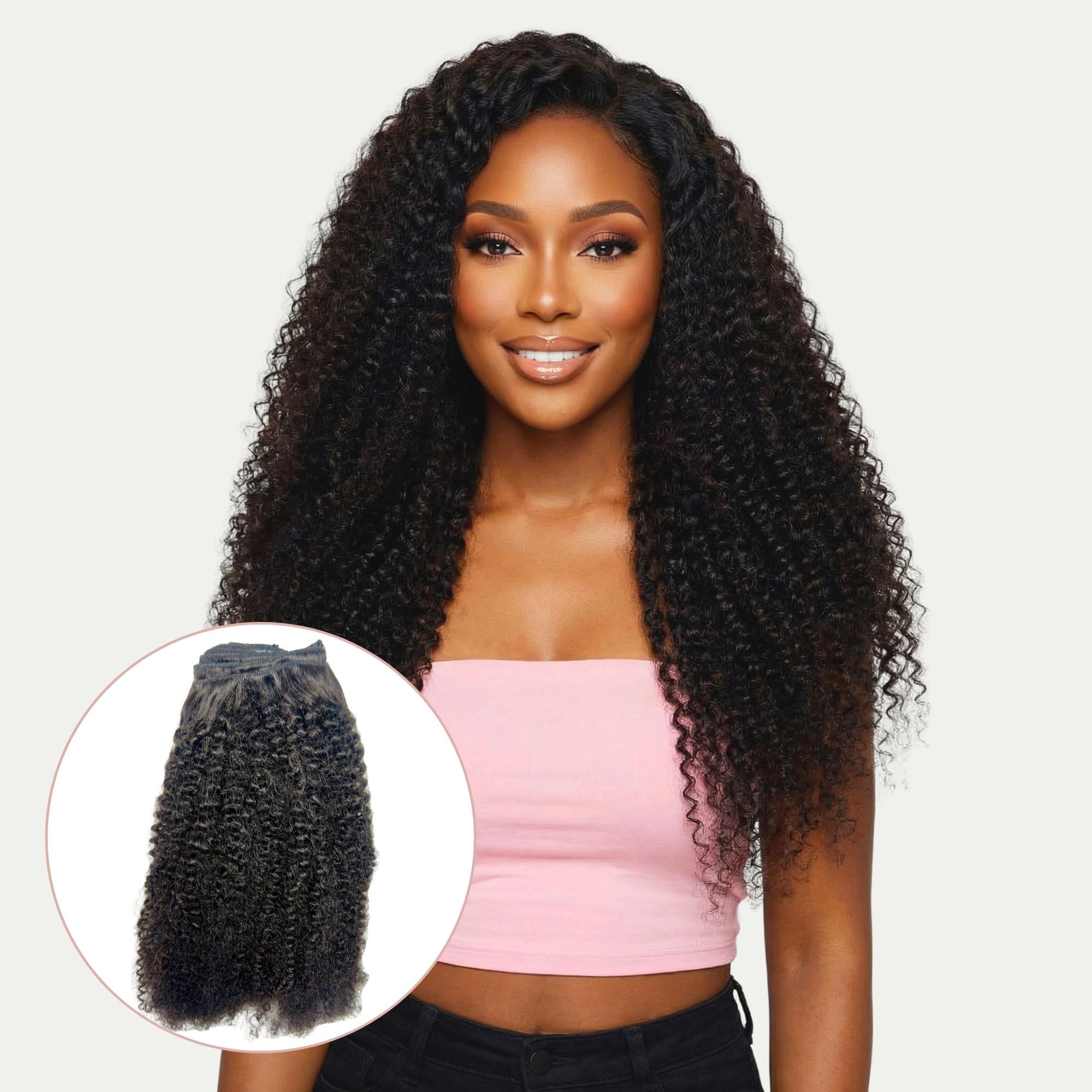 Afro Kinky Curly Clip - In 100% Human Hair Extensions - Private Label