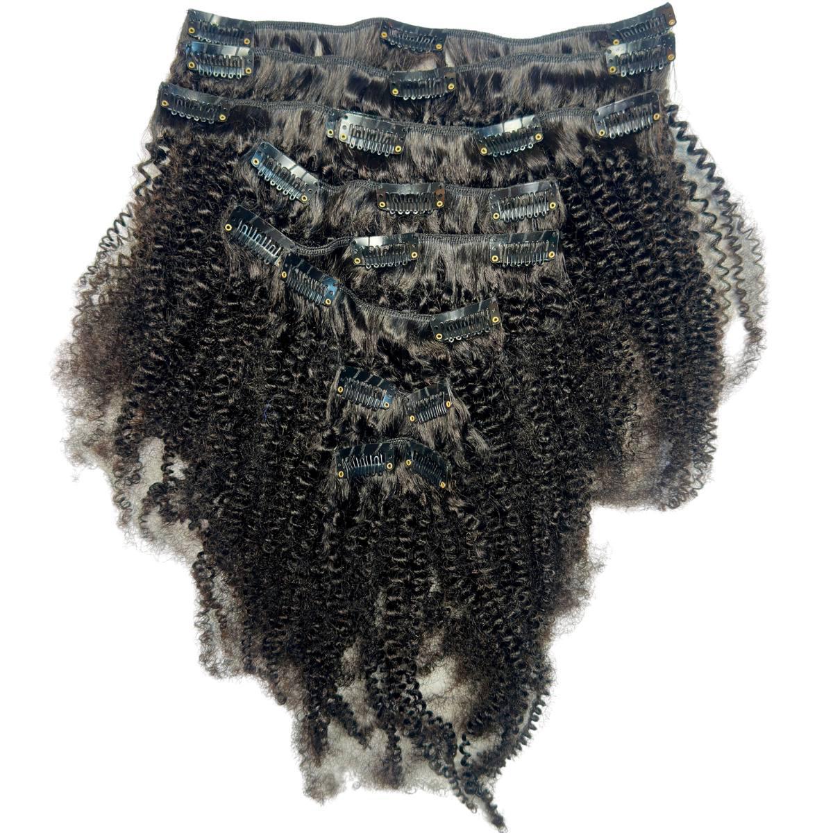 Afro Kinky Curly Clip - In 100% Human Hair Extensions - Private Label