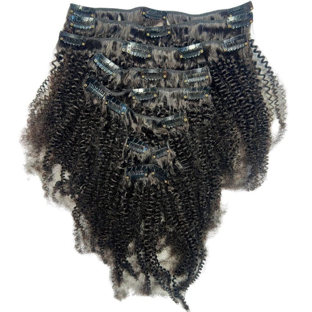 Afro Kinky Curly Clip - In 100% Human Hair Extensions - Private Label