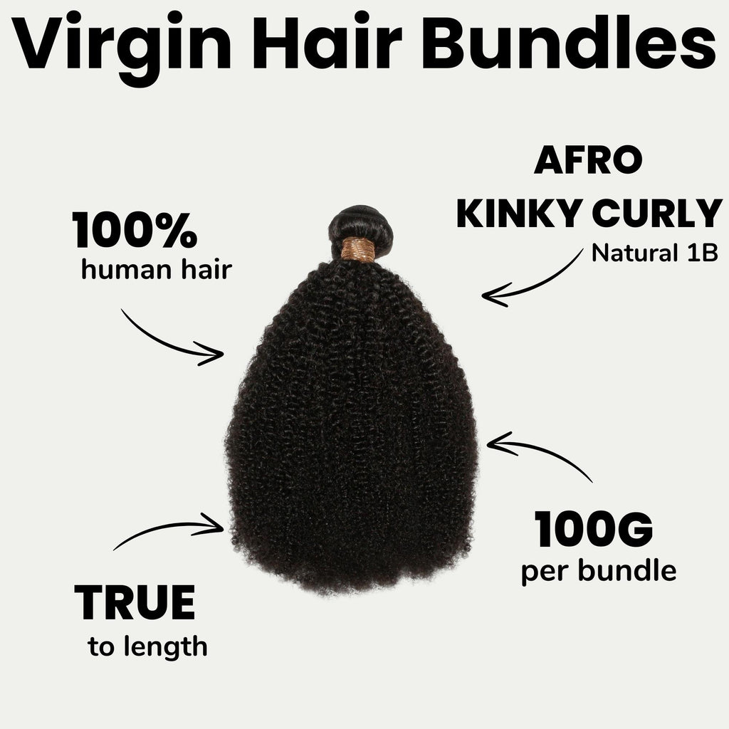 Afro Kinky Curly 100% Human Hair Bundles - Private Label