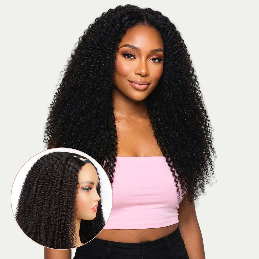 Afro Kinky Curly V Part 100% Human Hair Wig - Private Label