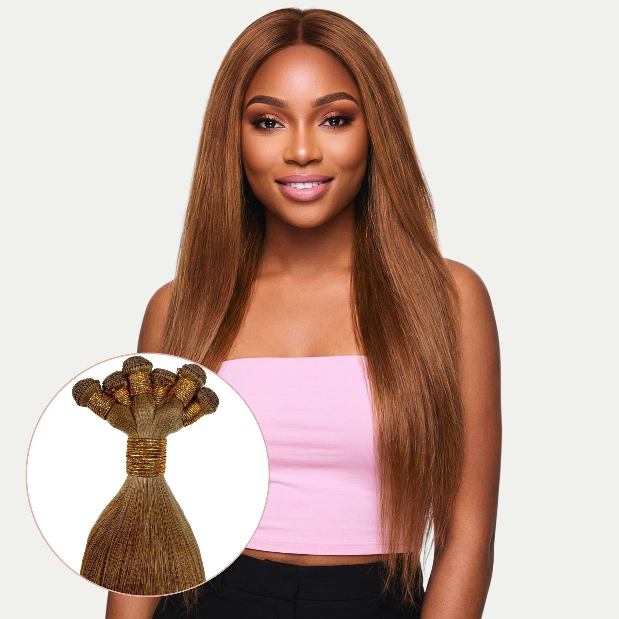 Ash Brown Straight Handtied Wefts - Private Label
