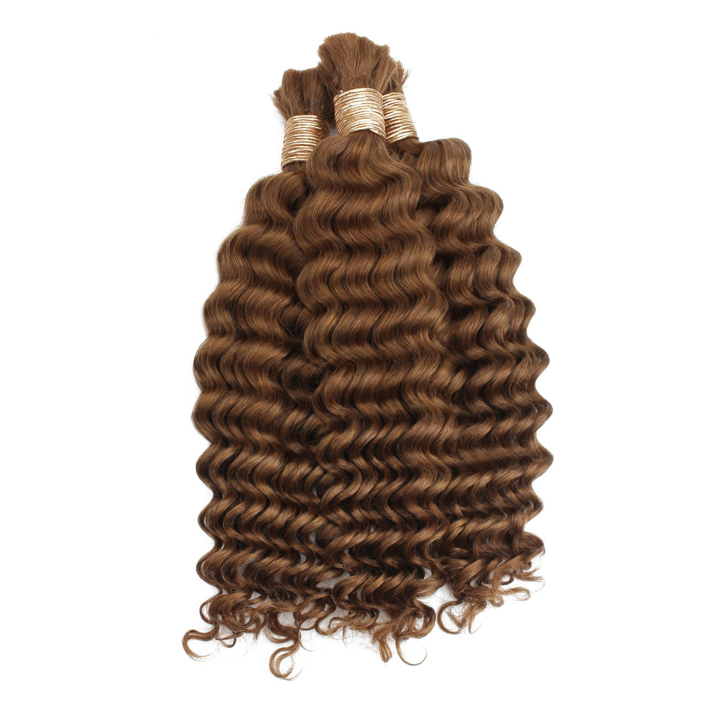 Auburn Deep Wave Bulk 100% Human Braiding Hair - Private Label