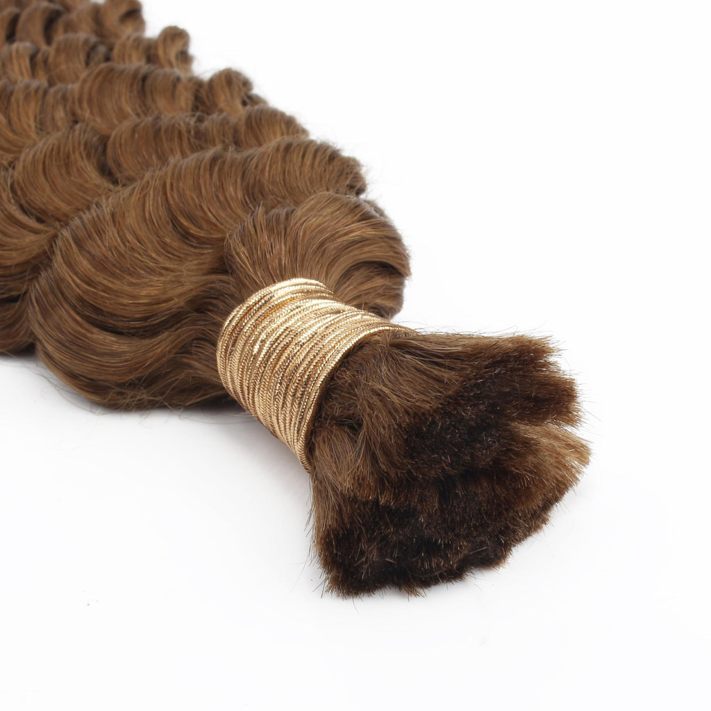 Auburn Deep Wave Bulk 100% Human Braiding Hair - Private Label