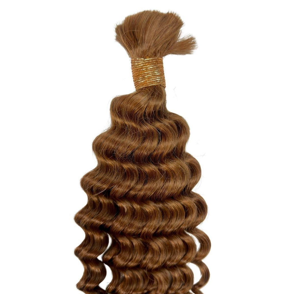 Auburn Deep Wave Bulk 100% Human Braiding Hair - Private Label