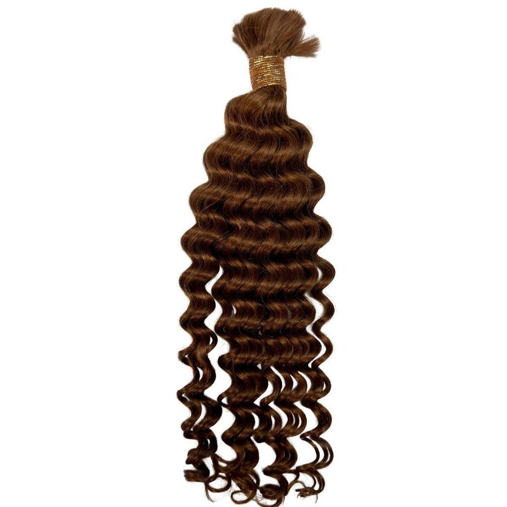 Auburn Deep Wave Bulk 100% Human Braiding Hair - Private Label