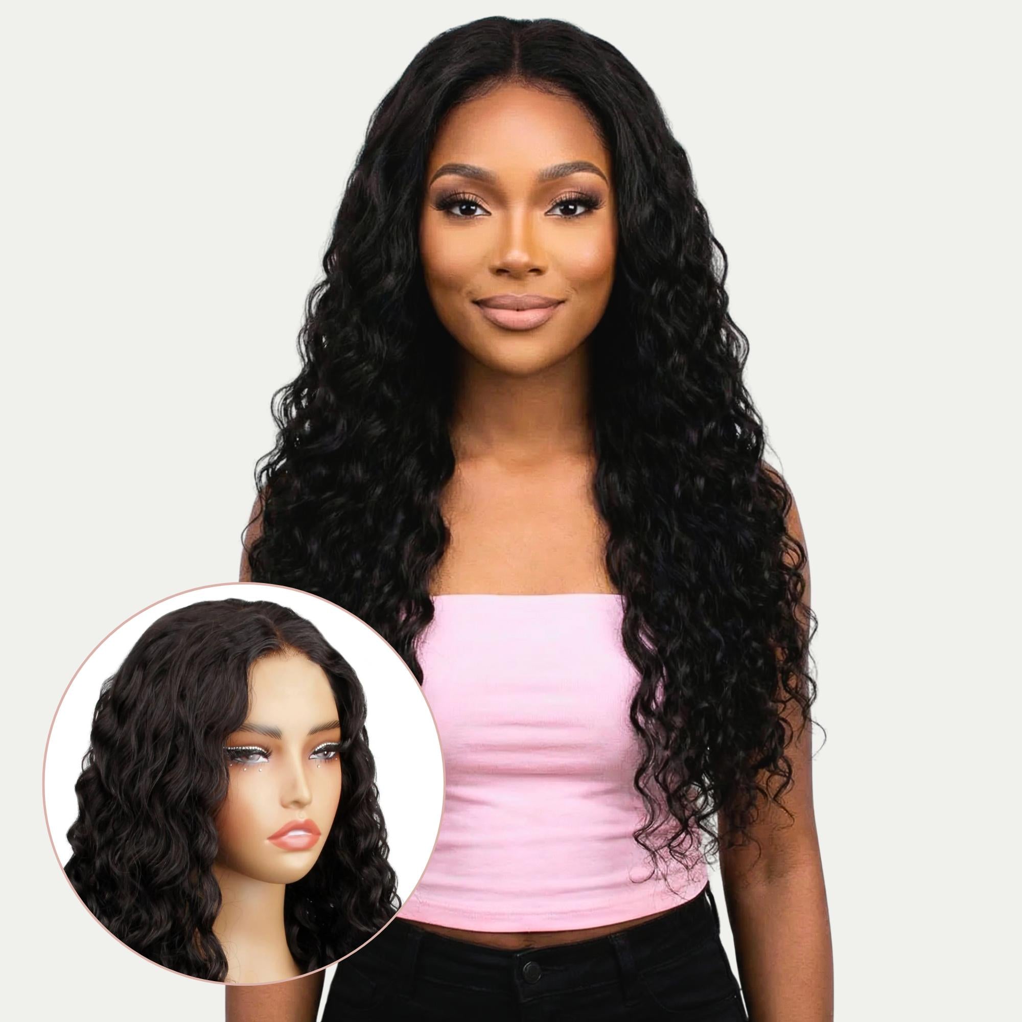 Beach Wave 2x6 HD Lace Closure 100% Human Hair Glueless Wig - Private Label
