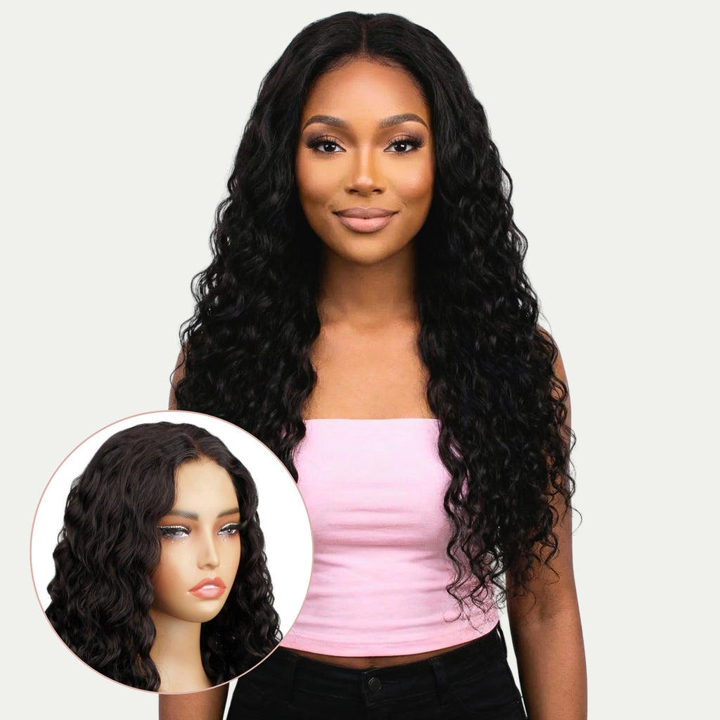 Beach Wave 2x6 HD Lace Closure 100% Human Hair Glueless Wig - Private Label
