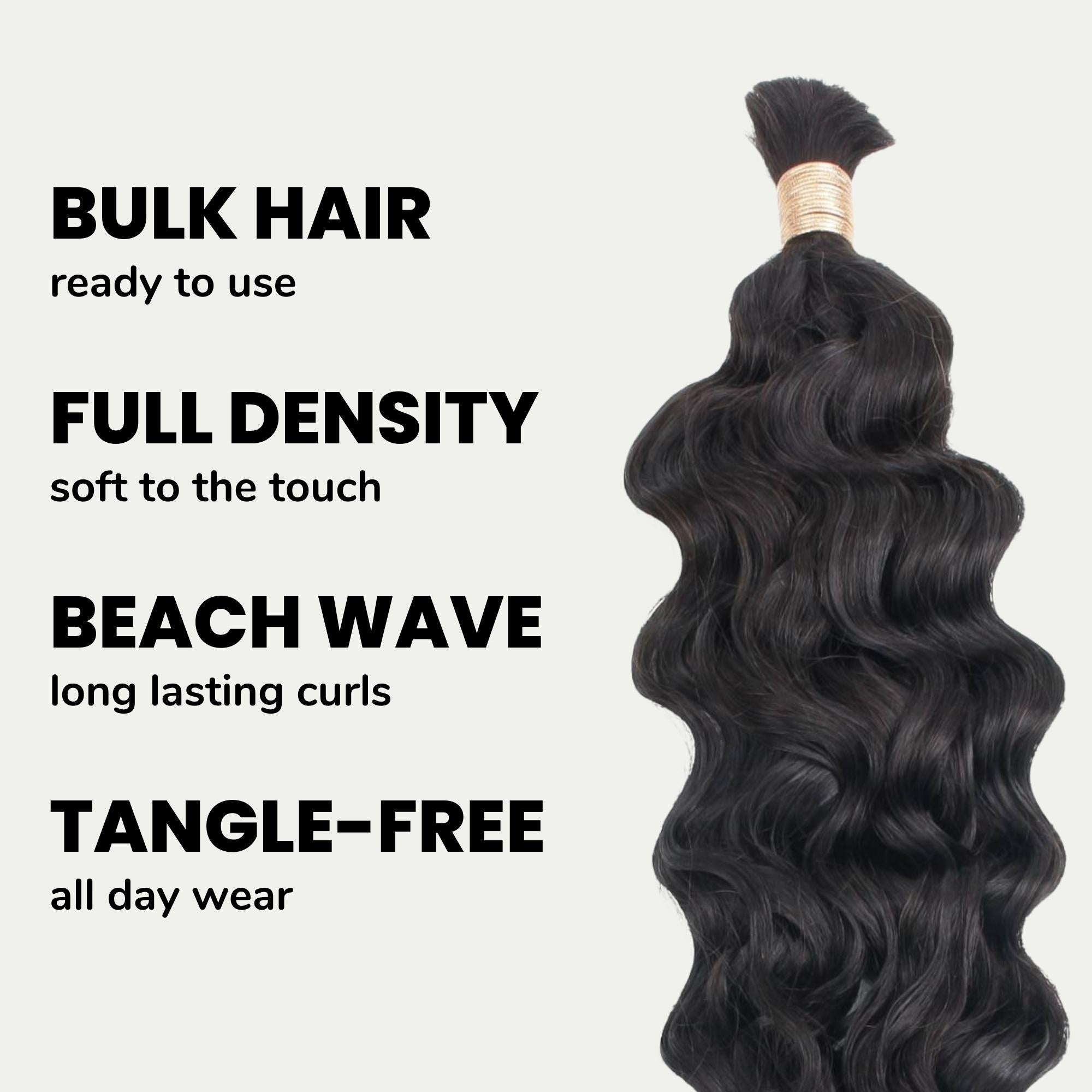 Beach Wave Bulk 100% Human Braiding Hair - Private Label