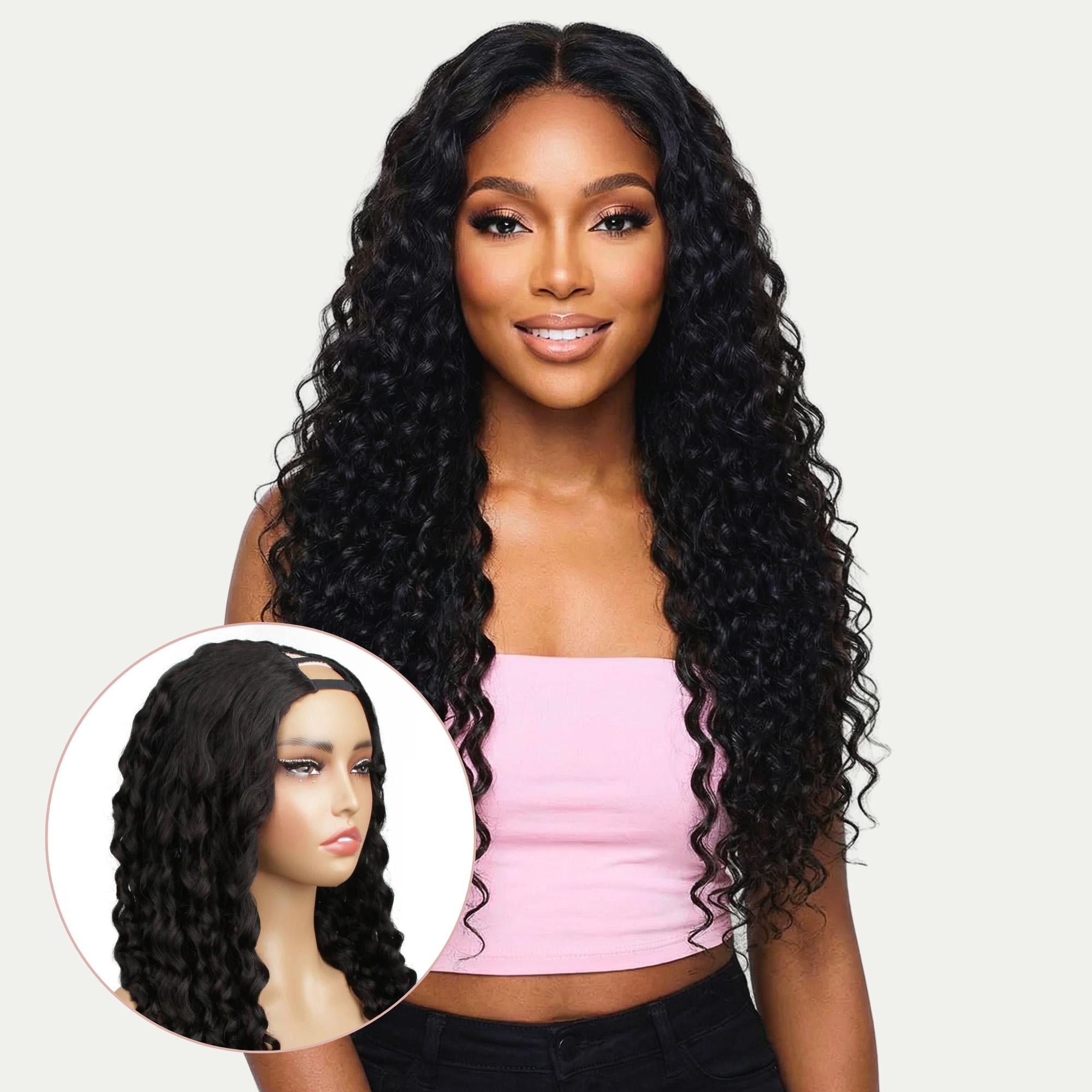 Beach Wave V Part 100% Human Hair Wig - Private Label