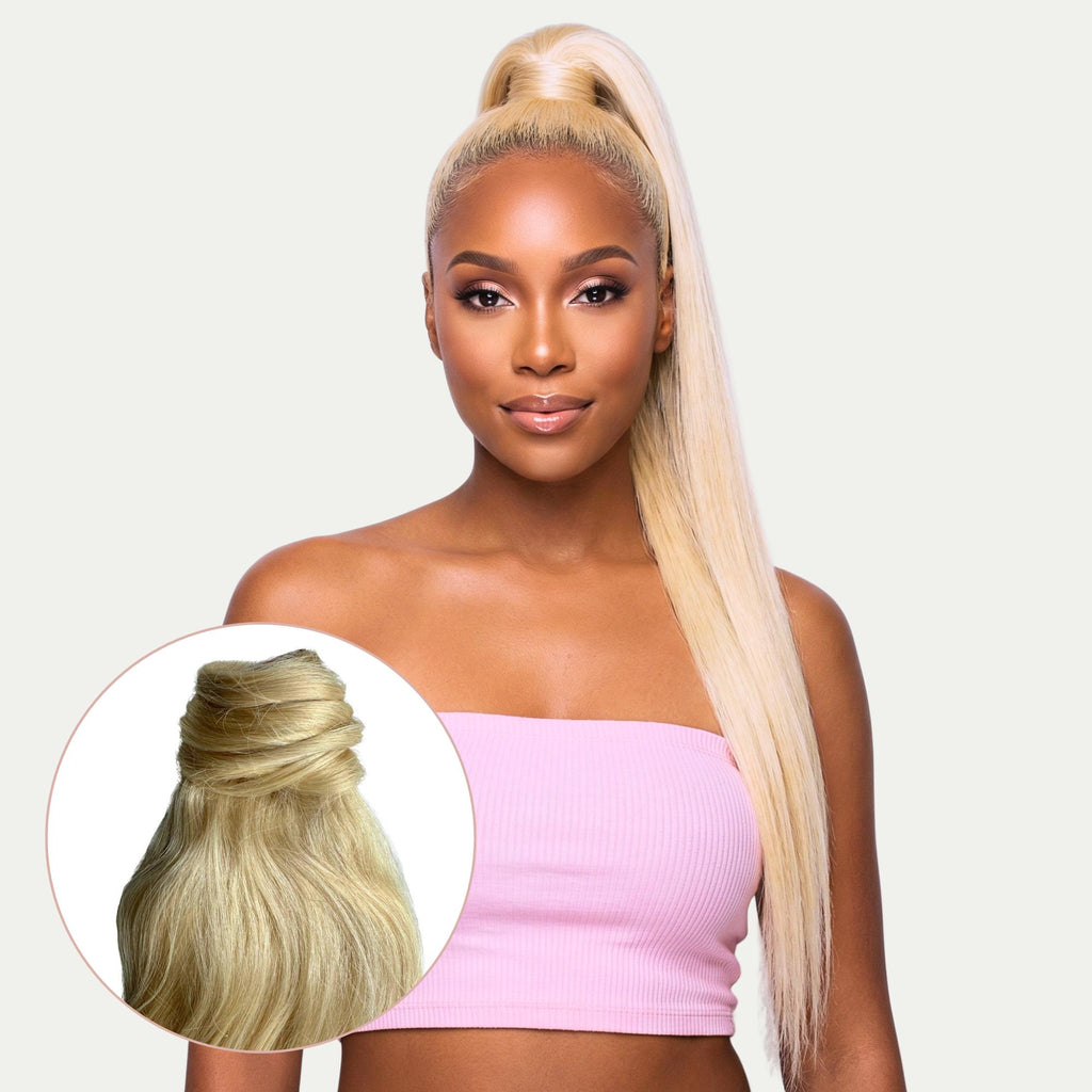 Bleach Blonde 100% Human Hair Ponytail Extension - Private Label