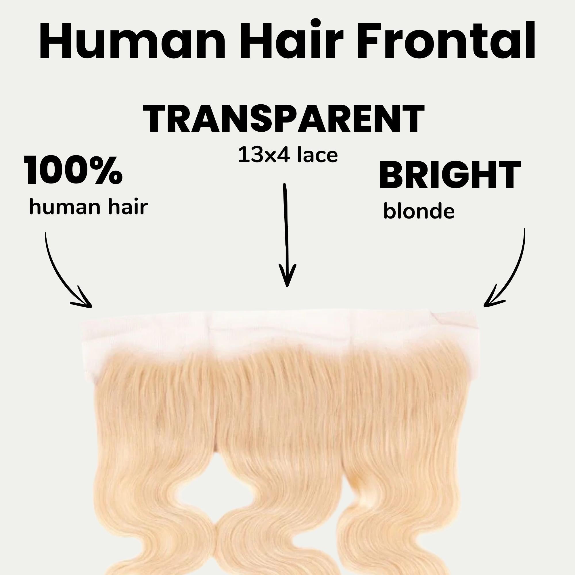 Blonde Body Wave 13x4 Transparent Lace Human Hair Frontal - Private Label